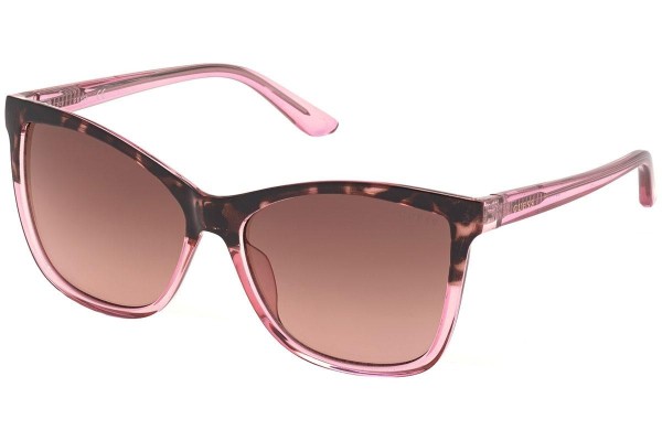 Okulary przeciwsłoneczne Guess GU7779 72U Kwadratowe Havana
