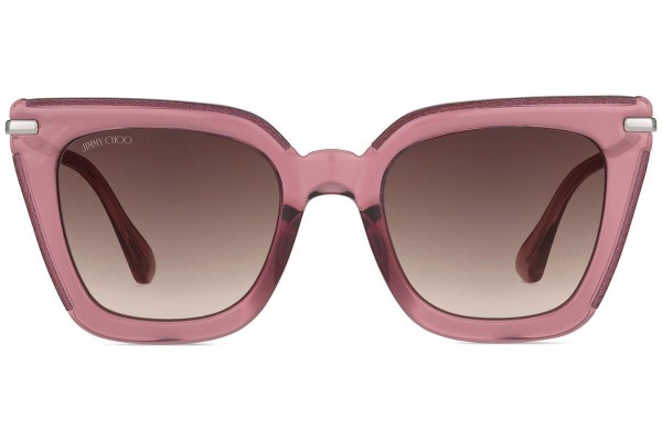 Okulary przeciwsłoneczne Jimmy Choo Ciara/G/S S5R/HA Kwadratowe Różowe