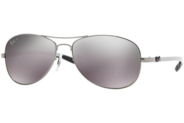 Okulary przeciwsłoneczne Ray-Ban RB8301 004/N8 Polarized Pilotki (Aviator) Srebrne