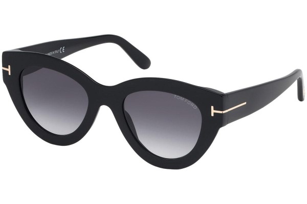 Okulary przeciwsłoneczne Tom Ford Slater FT0658 01B Kocie oczy Czarne