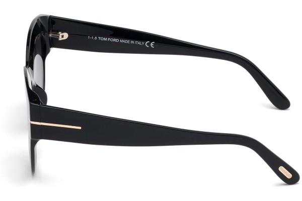 Okulary przeciwsłoneczne Tom Ford Slater FT0658 01B Kocie oczy Czarne