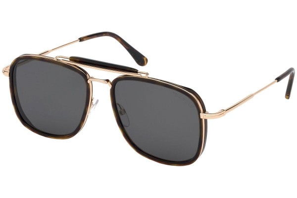 Okulary przeciwsłoneczne Tom Ford Huck FT0665 52A Pilotki (Aviator) Havana