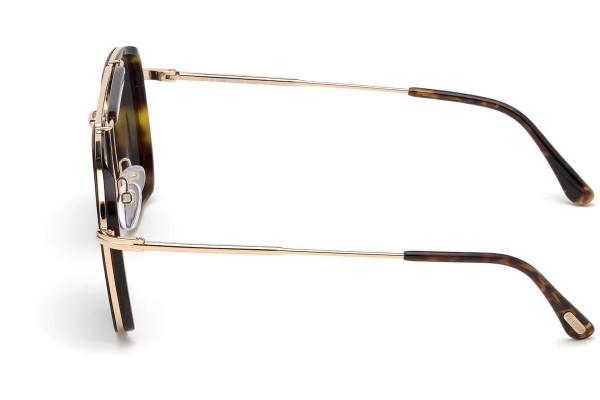 Okulary przeciwsłoneczne Tom Ford Huck FT0665 52A Pilotki (Aviator) Havana