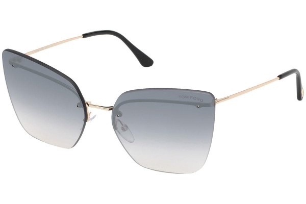 Okulary przeciwsłoneczne Tom Ford Camilla FT0682 28C Kocie oczy Złote