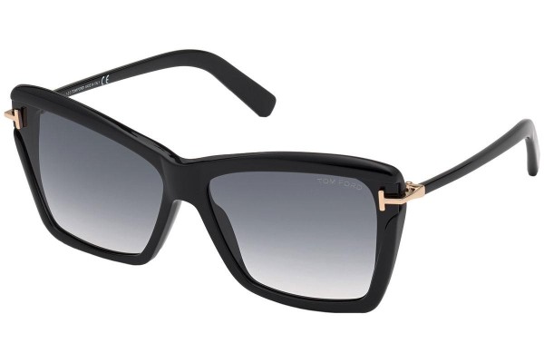 Okulary przeciwsłoneczne Tom Ford FT0849 01B Kocie oczy Czarne