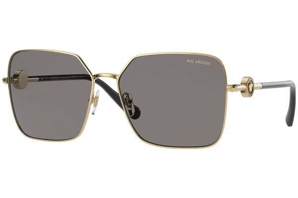 Okulary przeciwsłoneczne Versace VE2227 100281 Polarized Kwadratowe Złote