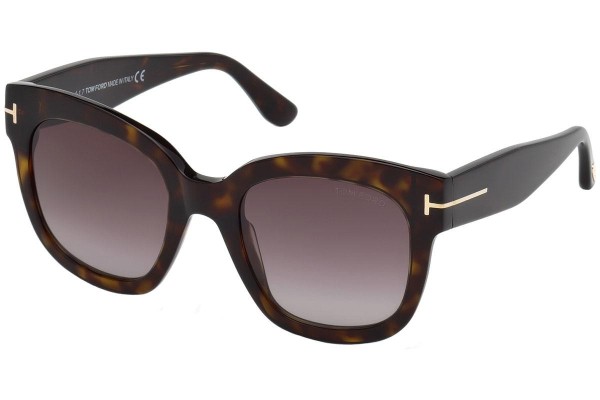 Okulary przeciwsłoneczne Tom Ford Beatrix FT0613 52T Kwadratowe Havana