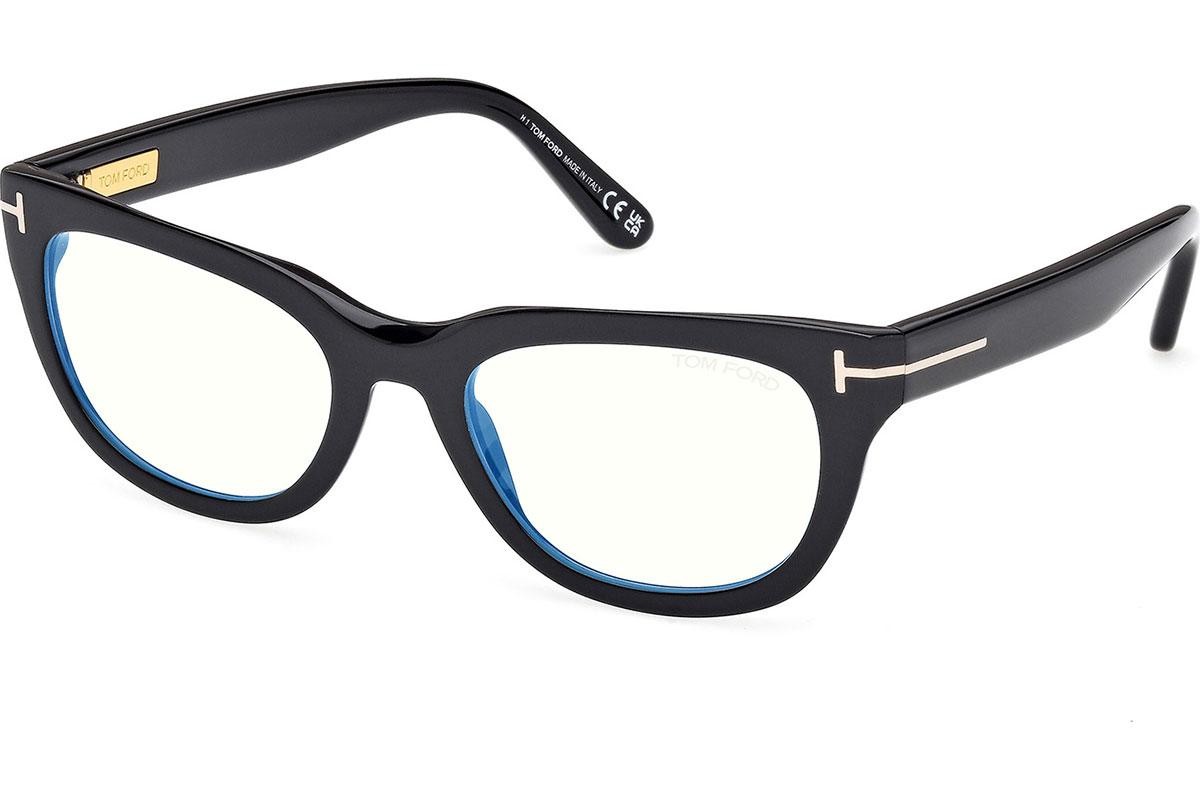 Tom Ford FT6066-B 001, Czarne, Materiał 0, Damskie okulary korekcyjne