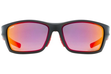 Ochelari de soare uvex sportstyle 232 P Black Mat / Red S3 Polarized Dreptunghiulari Negri