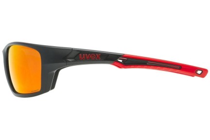 Ochelari de soare uvex sportstyle 232 P Black Mat / Red S3 Polarized Dreptunghiulari Negri