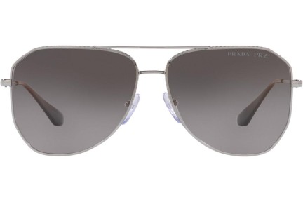 Okulary przeciwsłoneczne Prada PR63XS 5AV09G Polarized Pilotki (Aviator) Srebrne
