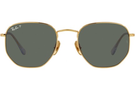 Okulary przeciwsłoneczne Ray-Ban Hexagonal Titanium Collection RB8148 921658 Polarized Okrągłe Złote