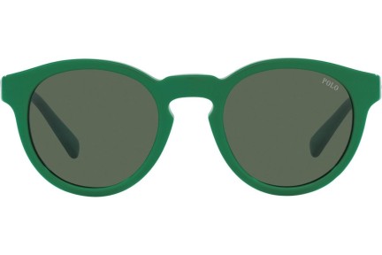 Okulary przeciwsłoneczne Polo Ralph Lauren PH4184 601771 Okrągłe Zielone
