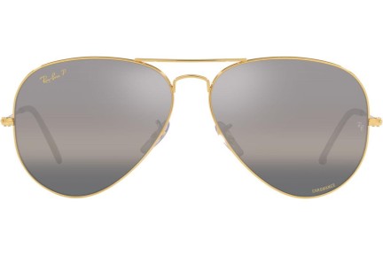 Solbriller Ray-Ban Aviator Chromance Collection RB3025 9196G3 Polarized Pilot Guld