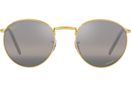 Okulary przeciwsłoneczne Ray-Ban New Round Chromance Collection RB3637 9196G3 Polarized Okrągłe Złote