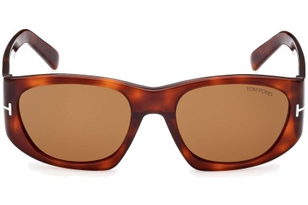 Okulary przeciwsłoneczne Tom Ford FT0987 53E Kwadratowe Havana