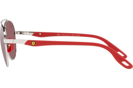 Okulary przeciwsłoneczne Ray-Ban Scuderia Ferrari Collection RB3696M F007H2 Polarized Okrągłe Srebrne