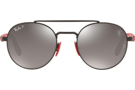 Okulary przeciwsłoneczne Ray-Ban Scuderia Ferrari Collection RB3696M F0025J Polarized Okrągłe Czarne