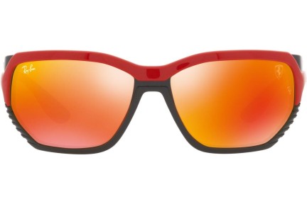 Okulary przeciwsłoneczne Ray-Ban RB4366M F6236Q Prostokątne Czerwone