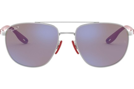Okulary przeciwsłoneczne Ray-Ban Scuderia Ferrari Collection RB3659M F031H0 Polarized Pilotki (Aviator) Srebrne