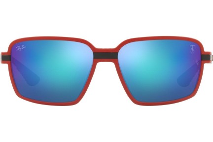 Okulary przeciwsłoneczne Ray-Ban Scuderia Ferrari Collection RB8360M F66355 Prostokątne Czerwone