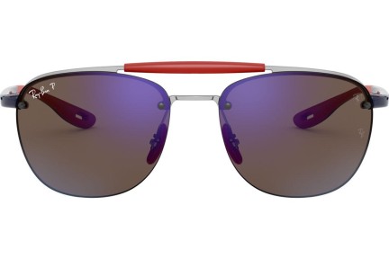 Okulary przeciwsłoneczne Ray-Ban Scuderia Ferrari Collection RB3662M F031H0 Polarized Pilotki (Aviator) Srebrne