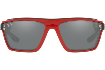 Okulary przeciwsłoneczne Ray-Ban Scuderia Ferrari Collection RB4370M F6236G Prostokątne Czerwone