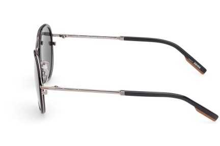 Okulary przeciwsłoneczne Zegna EZ0156 14N Okrągłe Czarne