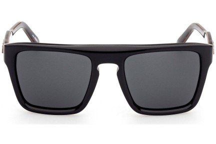 Okulary przeciwsłoneczne Zegna EZ0157 01A Kwadratowe Czarne