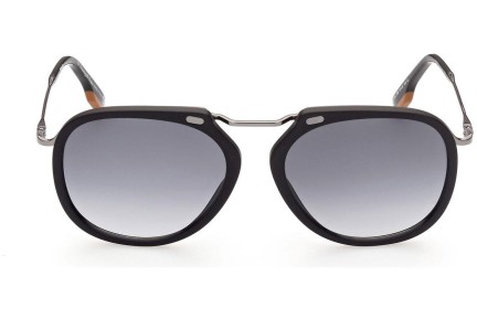 Okulary przeciwsłoneczne Zegna EZ0164 02B Pilotki (Aviator) Czarne
