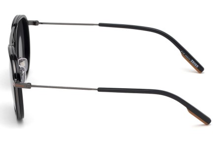 Okulary przeciwsłoneczne Zegna EZ0127 01D Polarized Okrągłe Czarne
