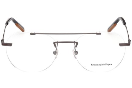 Okulary korekcyjne Zegna EZ5196 008 Okrągłe Szare
