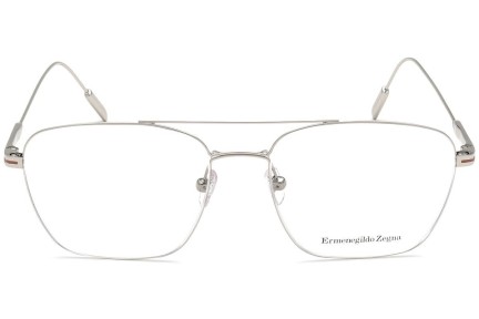 Okulary korekcyjne Zegna EZ5206 016 Pilotki (Aviator) Srebrne