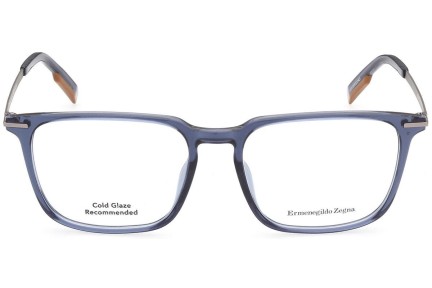 Okulary korekcyjne Zegna EZ5216 090 Kwadratowe Niebieskie