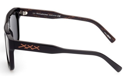 Okulary przeciwsłoneczne Zegna EZ0157 01A Kwadratowe Czarne