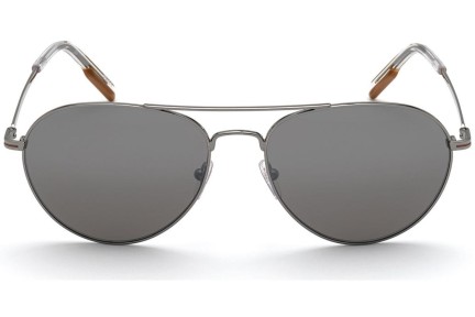 Okulary przeciwsłoneczne Zegna EZ0175 08C Pilotki (Aviator) Srebrne