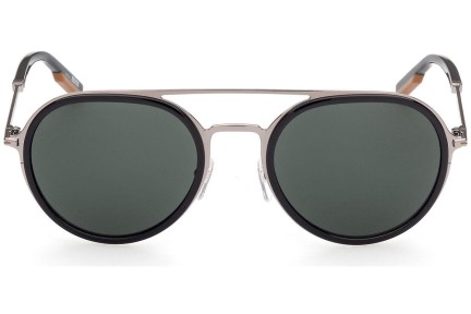 Okulary przeciwsłoneczne Zegna EZ0156 14N Okrągłe Czarne