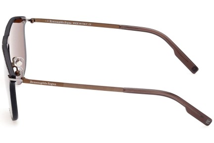 Okulary przeciwsłoneczne Zegna EZ0190 45E Pojedyncze | Shield Brązowe