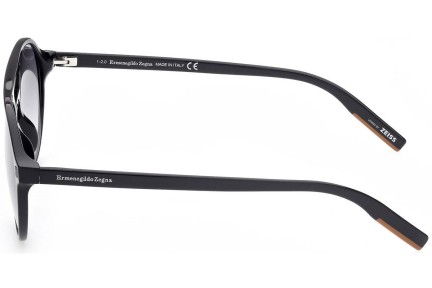 Okulary przeciwsłoneczne Zegna EZ0180 01B Okrągłe Czarne