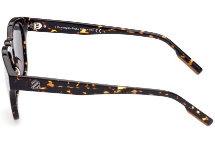 Okulary przeciwsłoneczne Zegna EZ0195 55A Okrągłe Havana