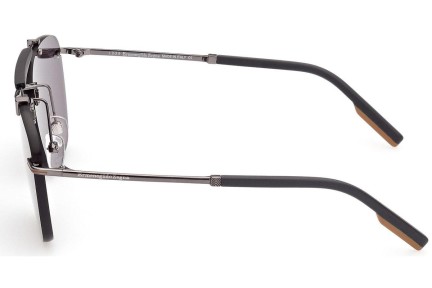 Okulary przeciwsłoneczne Zegna EZ0155 08A Kwadratowe Szare