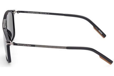 Okulary przeciwsłoneczne Zegna EZ0183 01C Kwadratowe Czarne