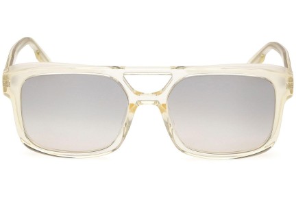 Okulary przeciwsłoneczne Zegna EZ0209 39B Kwadratowe Żółte