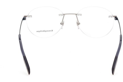 Okulary korekcyjne Zegna EZ5220 016 Okrągłe Srebrne