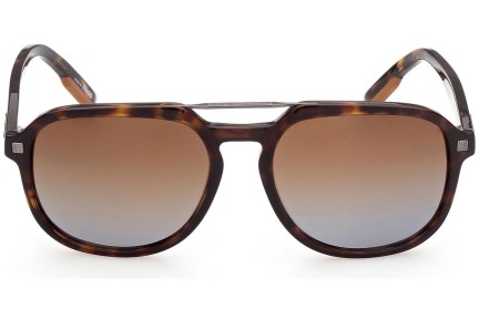 Okulary przeciwsłoneczne Zegna EZ0149 52F Pilotki (Aviator) Havana