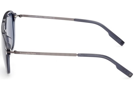 Okulary przeciwsłoneczne Zegna EZ0191 92V Pilotki (Aviator) Niebieskie