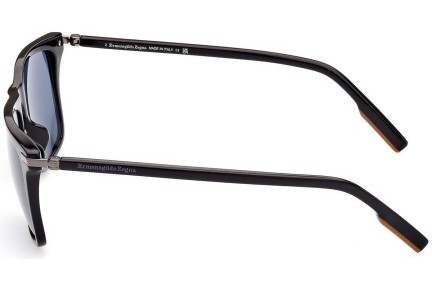 Okulary przeciwsłoneczne Zegna EZ0204 01V Kwadratowe Czarne