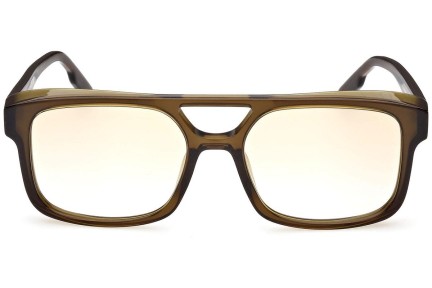 Okulary przeciwsłoneczne Zegna EZ0209 47F Kwadratowe Brązowe