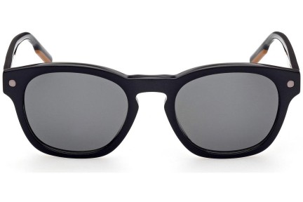 Okulary przeciwsłoneczne Zegna EZ0195 05N Okrągłe Czarne