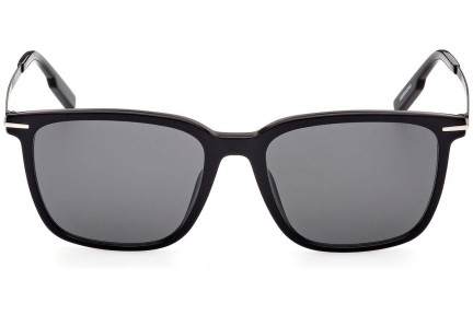 Okulary przeciwsłoneczne Zegna EZ0206 01A Kwadratowe Czarne